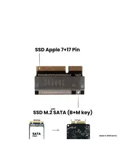 Адаптер SSD M.2 SATA > Apple 7+17 Pin, Mid 2012 - Early 2013 NFHK 74499791 купить за 528 ₽ в интернет-магазине Wildberries