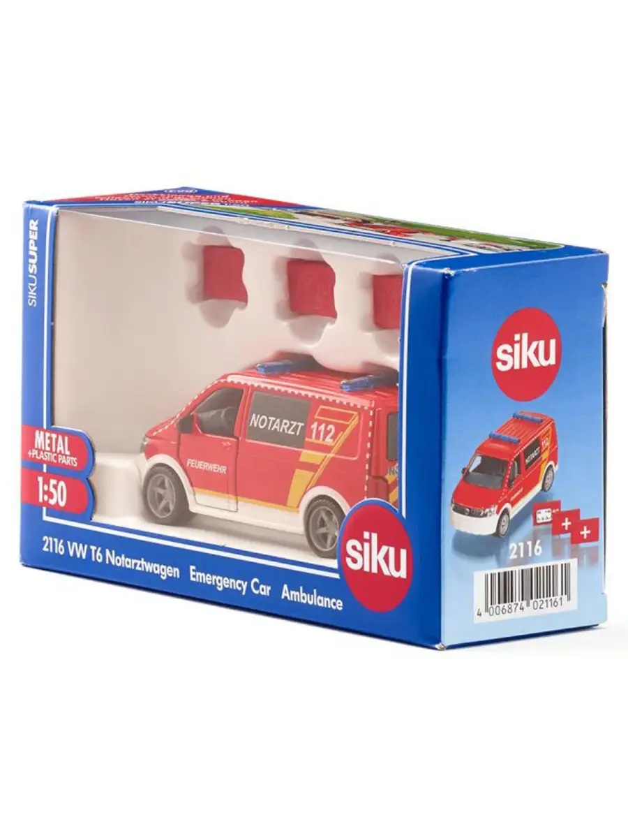 Модель машины скорой помощи VW T6 Emergency Car, 1:50 SIKU 74501442 купить  в интернет-магазине Wildberries