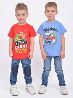 Футболка с принтом 2шт Bonito kids 74607403 купить за 340 ₽ в интернет-магазине Wildberries