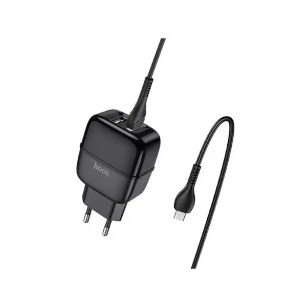Зарядное устройство 2 USB, Lightning 1 м