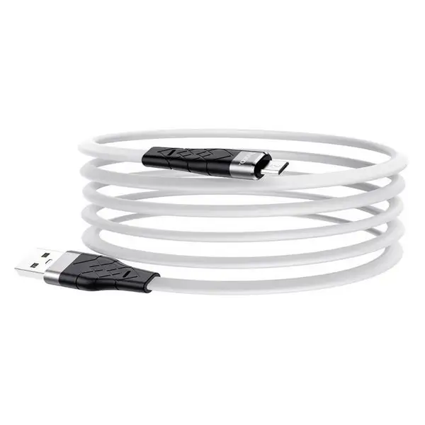 Кабель USB — MicroUSB, 2.4A, 1 м, силикон, плоский