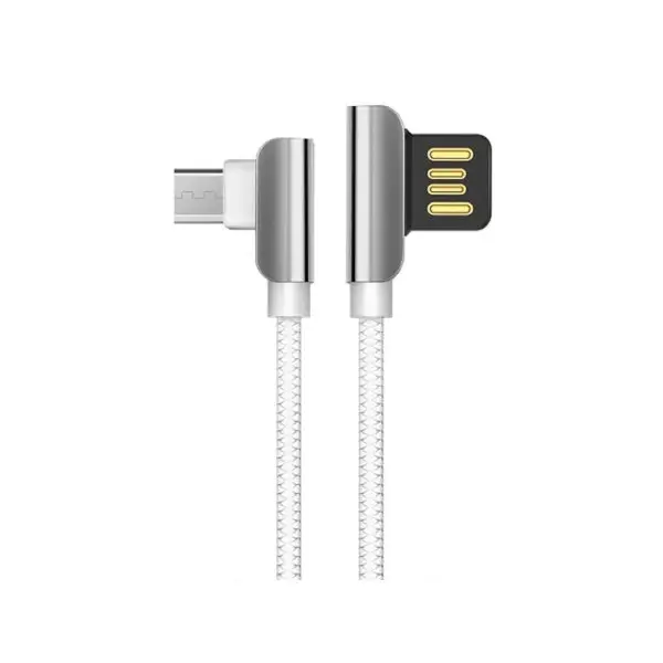 Кабель USB — microUSB, 2.4 А, 1.2 м, угловой