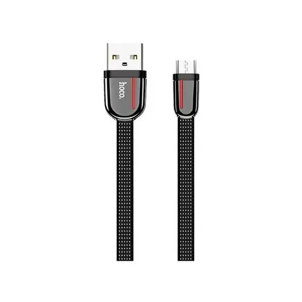 Кабель USB — MicroUSB, 2.4A, 1.2м, плоский, нейлон