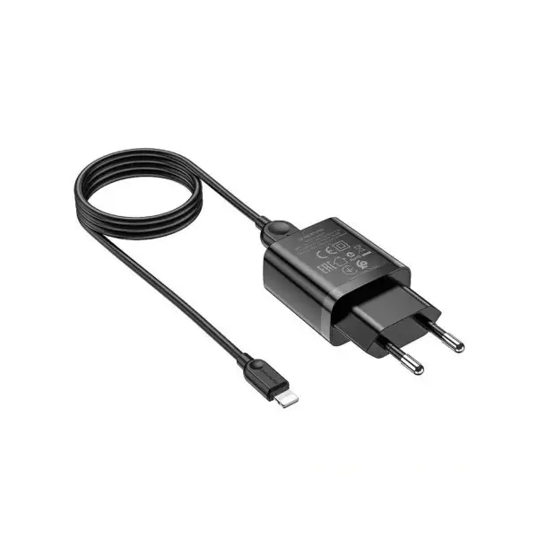 Сетевое зарядное устройство 1хUSB, кабель Lightning, 1 м