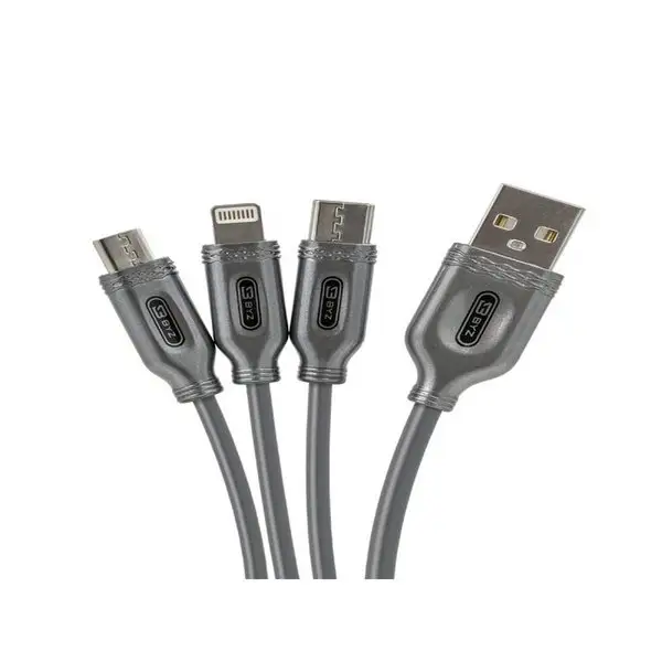 Кабель USB-microUSB/Lightning/Type-C, 3.1А, 1.2м