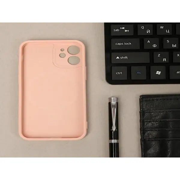 Чехол на iphone 12 mini, MagSafe, силиконовый, розовый