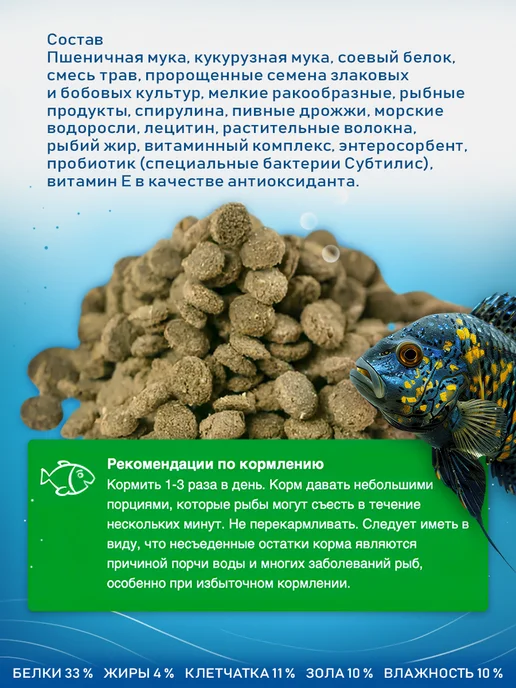 Зоомир Корм для придонных рыб Gran Gurman Bottom, банка 250мл. 80 г, 250 мл, 80 г, фото 2