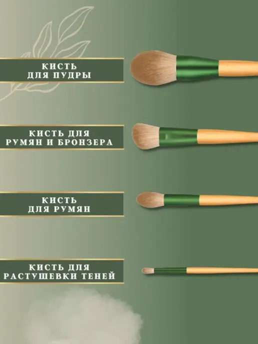 EvoColors Кисти для макияжа, набор кистей, зеленый, фото 3
