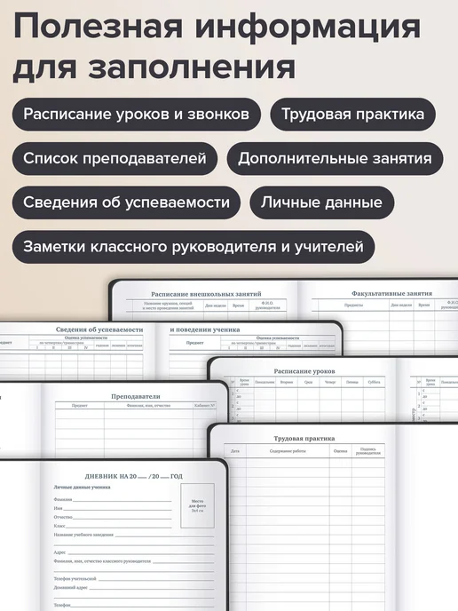 Brauberg Дневник 1-11 класс 48л, кожзам твердая, 48 л, фото 4