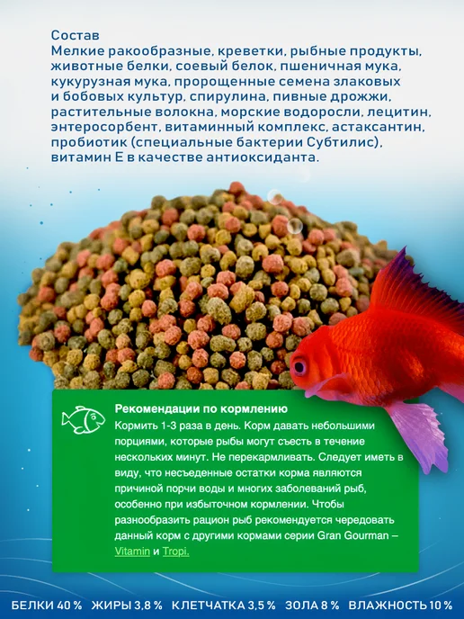 Зоомир Корм для тропических рыб "Gran Gurman" Tropi, банка 250мл, 250 мл, фото 2