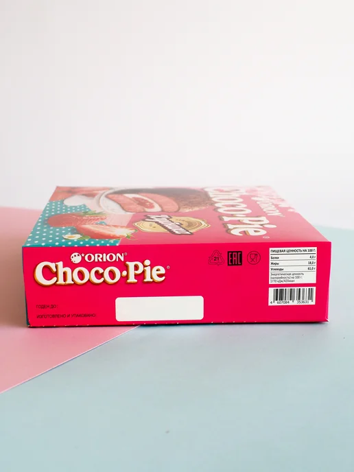 ОРИОН GROUP Пирожное в шоколадной глазури Choco Pie Premium.Клубника360г, 360 г, фото 7