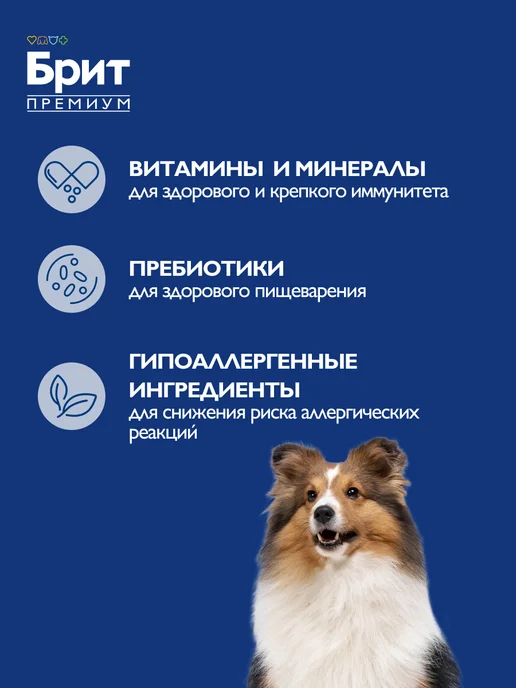 Сухой корм БРИТ ПРЕМИУМ Жкт для собак, индейка, ягненок, 1 кг, фото 3