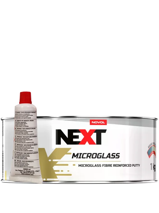 NOVOL Шпатлевка Next Microglass, с коротким стекловолокном, 1 кг, 1 кг, фото 5