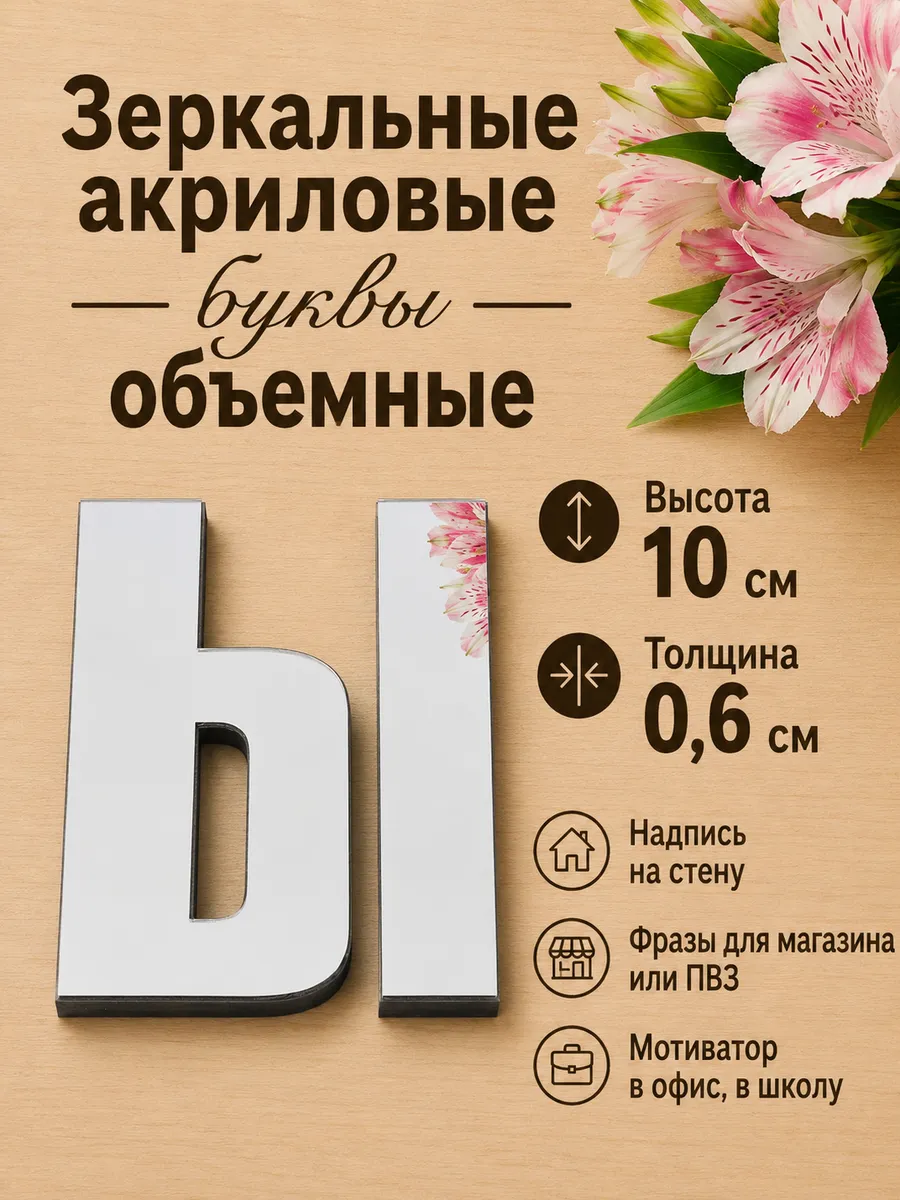 Буквы наклейки на стену зеркальные "Ы"