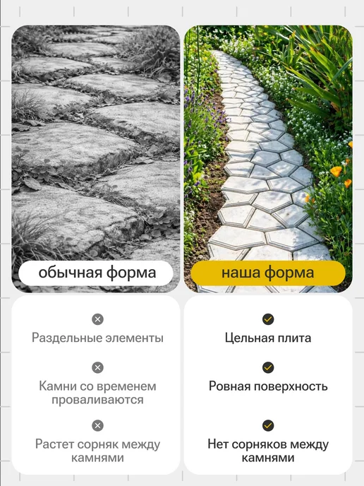 BRONS-SHOP Садовая дорожка, Форма для плитки тротуарной 2 шт, 2 шт, фото 3