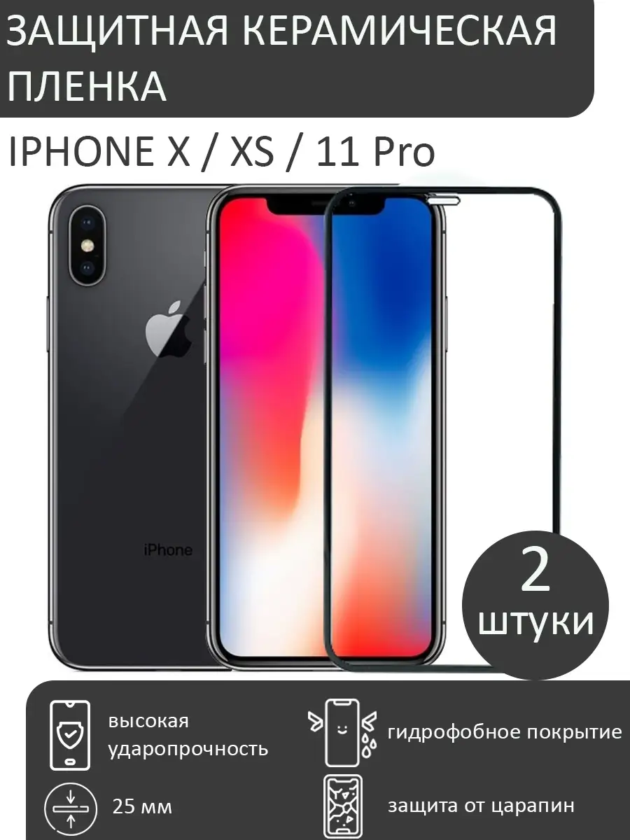 Противоударная защитная керамическая пленка для iPhone 11 Pro / iPhone X /  iPhone XS НиКа Маркет 74989114 купить за 401 ₽ в интернет-магазине  Wildberries