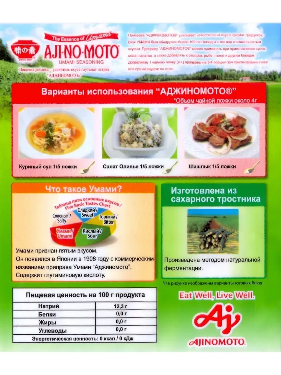 Усилитель вкуса глутамат натрия (Аджиномото),мелкие гранулы Aji-no-moto  75057971 купить за 344 ₽ в интернет-магазине Wildberries