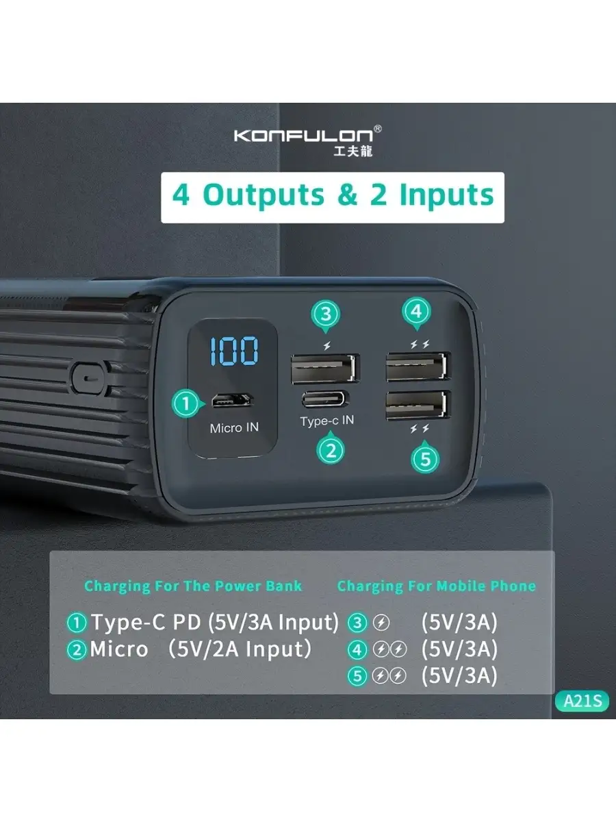 Повербанк 40000 mAh с быстрой зарядкой 22.5W KaRI7MA 75142660 купить за 1  487 ₽ в интернет-магазине Wildberries