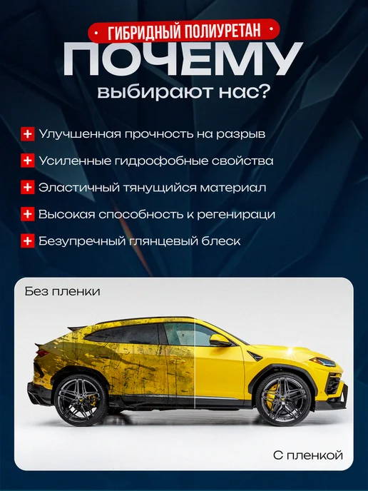 GScompany Защитная гибридная полиуретановая пленка для фар кузова, белый, фото 2