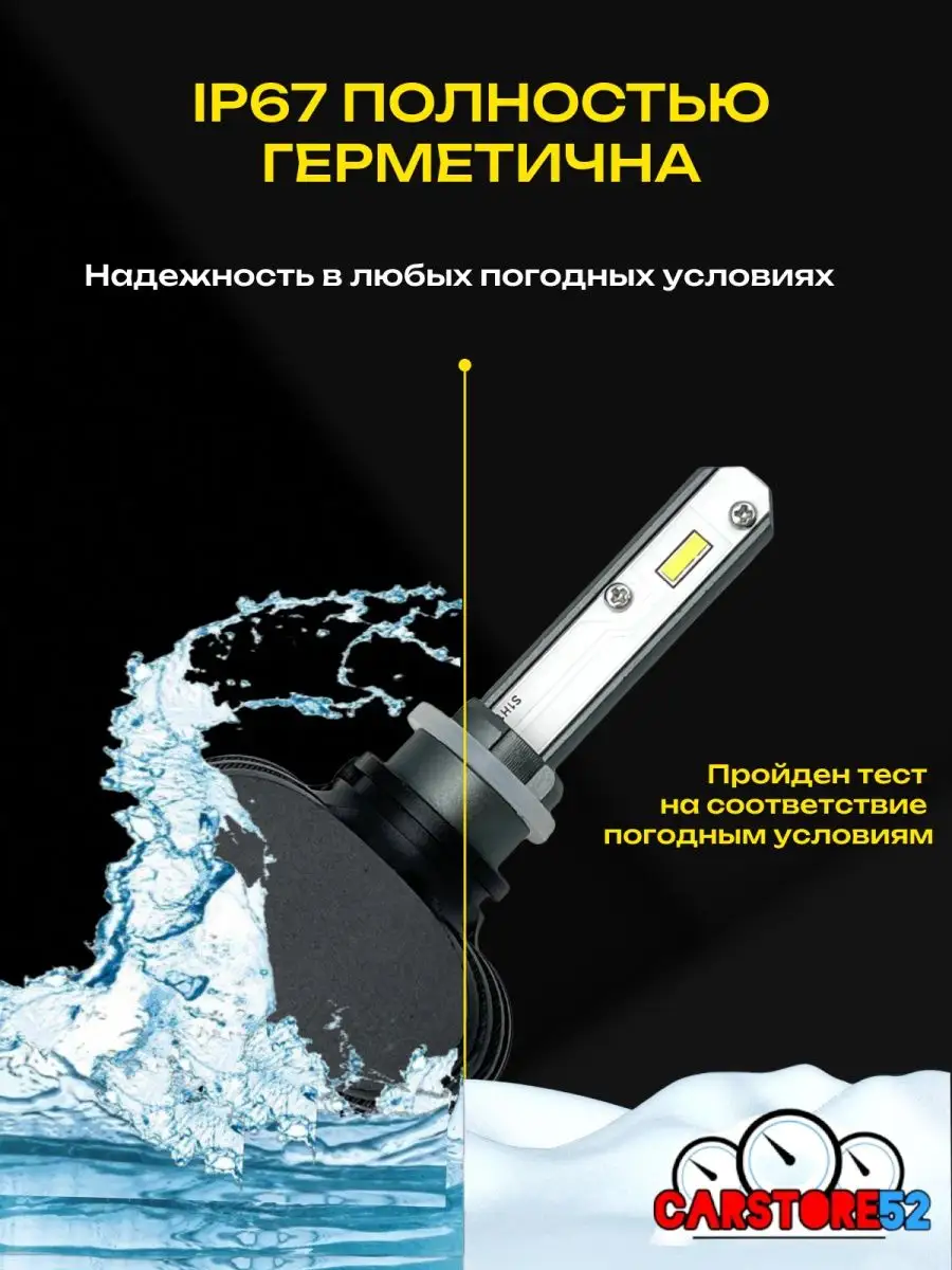 Светодиодные лампы для авто LED диодные H4 CarStore52 75214967 купить в  интернет-магазине Wildberries