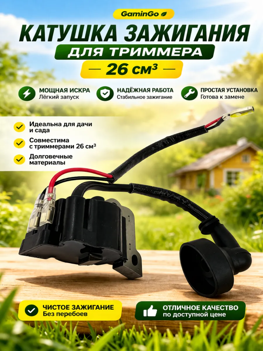 Катушка зажигания для китайской бензокосы 26 см3 (магнето)