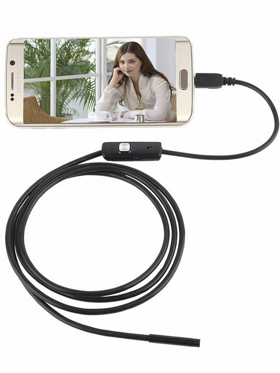 Гибкая камера (эндоскоп) 2 м.. Камера - гибкий эндоскоп USB (Micro USB), 2м, Android/PC. Камера эндоскопическая гибкая USB. Камера-эндоскоп 5,5 мм, 6 светодиодов. Эндоскоп для телефона андроид