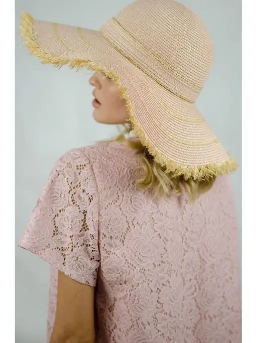 Nazarkov Furs Шляпа пляжная соломенная, розовый, фото 8
