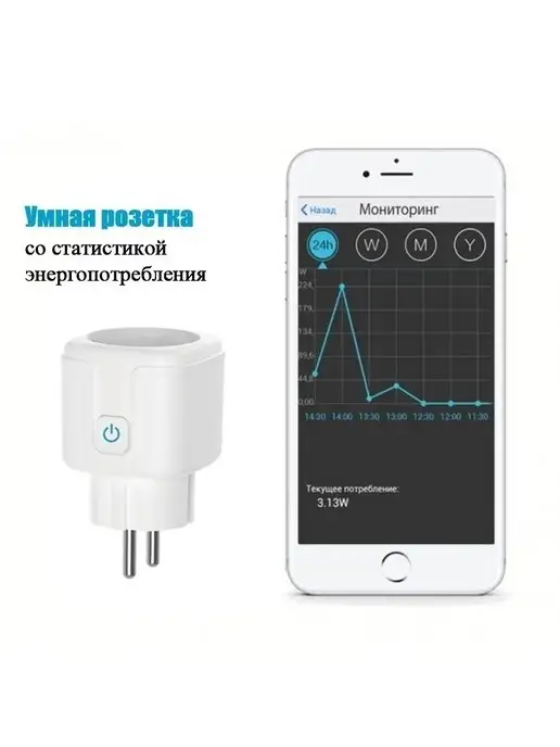 tuya Умная WiFI розетка 16 ампер (работает с Алиса), вариант, фото 8