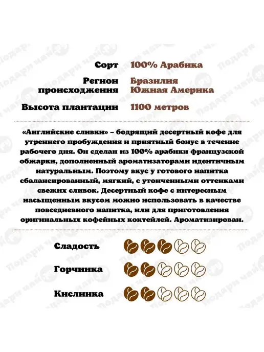 Подари чай Зерновой Кофе Английские сливки, вариант, фото 2