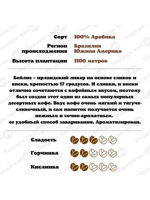 Подари чай Зерновой Кофе Бейлис, вариант, фото 2