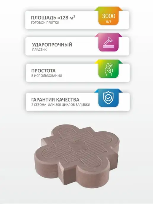 Точно-Крепко Форма для плитки Клевер краковский 45мм 10 шт, 10 шт, фото 2