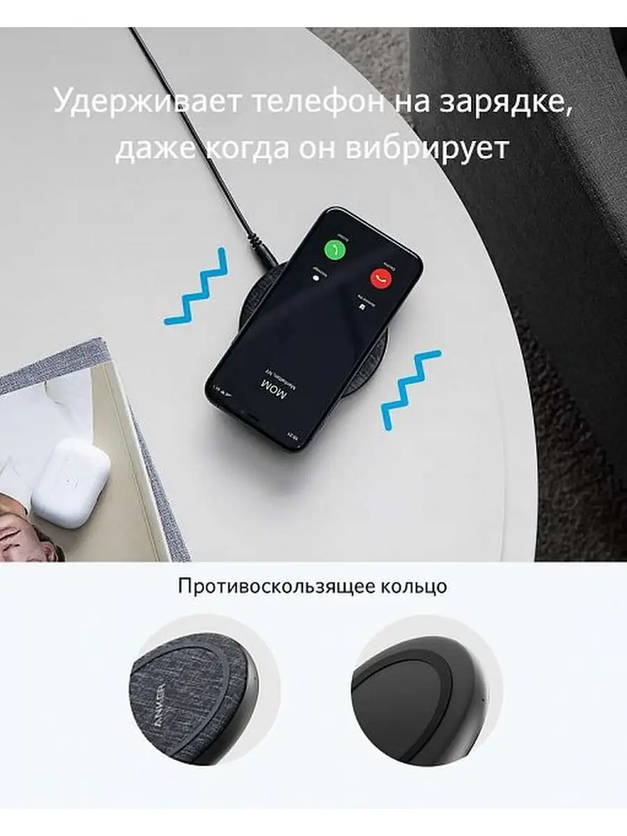 Беспроводное ЗУ Anker PowerWave II Pad 15W с блоком совместим со всеми  устройствами с поддержкой Qi ANKER 75443885 купить в интернет-магазине  Wildberries