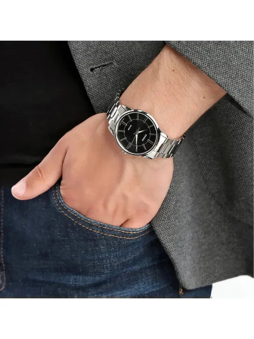Casio Часы Collection MTP-1303D-1A, серый, фото 4