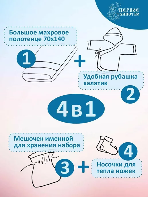 первое таинство Именной крестильный набор для Мирона золото, золотой, фото 4