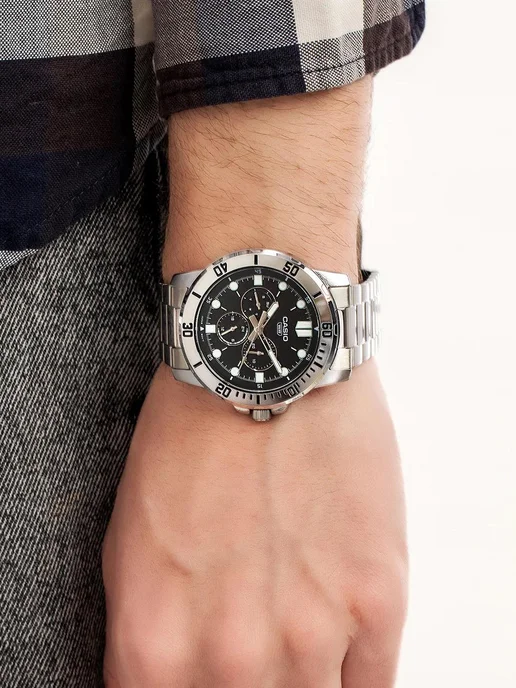Casio Часы Collection MTP-VD300D-1E, серый, фото 4