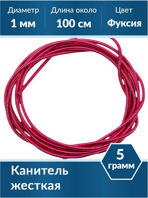 Kaboshon Канитель жесткая 1 мм, розовый