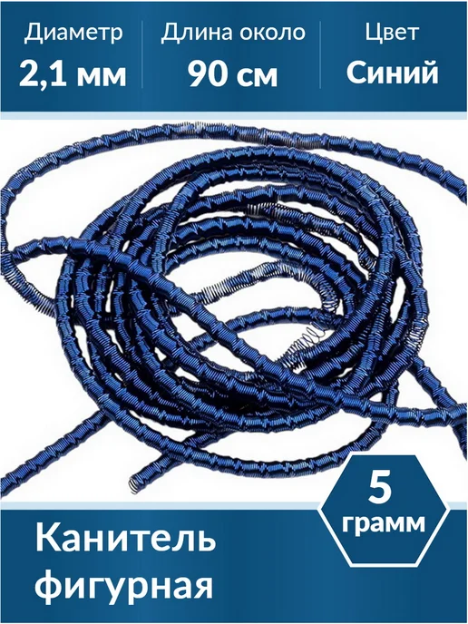 Kaboshon Канитель Трунцал 2,1 мм, синий