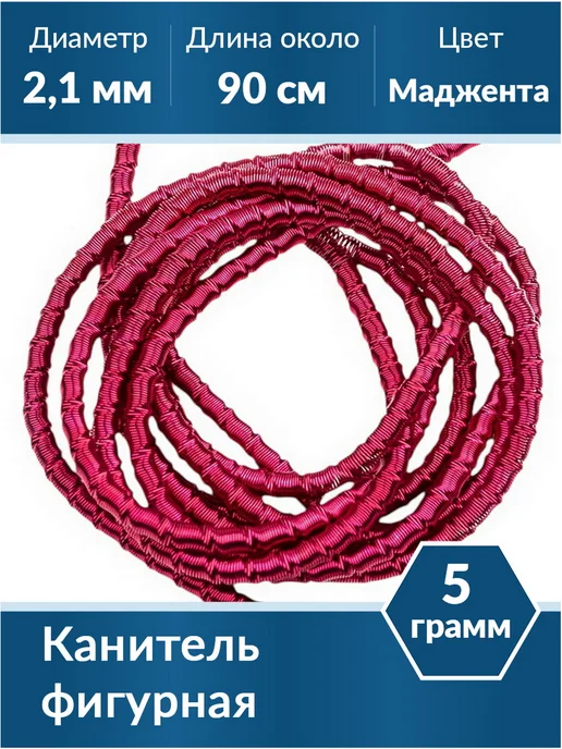 Kaboshon Канитель Трунцал 2,1 мм, розовый