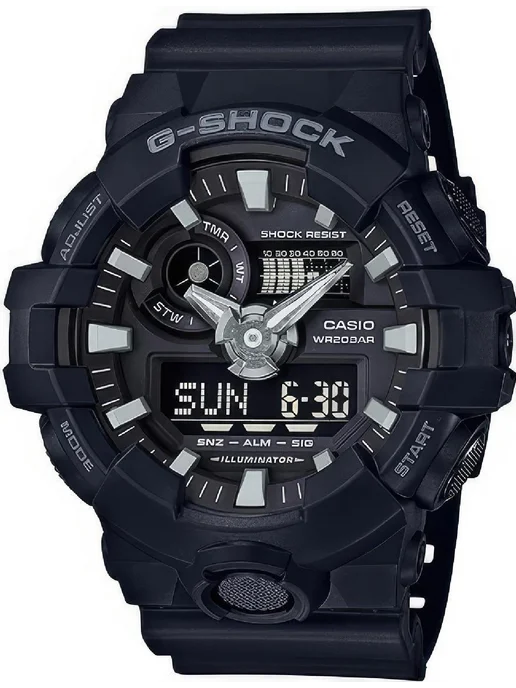 Casio Часы G-Shock GA-700-1B, черный, фото 2