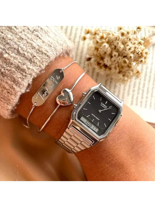 Casio Часы Vintage AQ-230A-1D, серый, фото 5