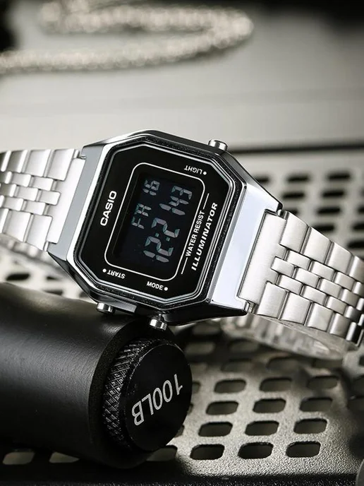 Casio Часы Vintage LA-680WA-1B, серый, фото 5