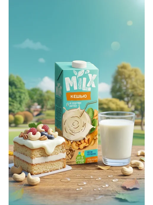 Milx Растительное молоко Кешью 1,0л*3шт, 6шт, фото 2