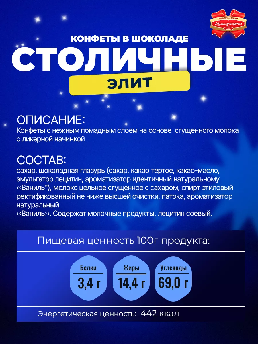 Конфеты Столичные помадные с ликером 500 гр Коммунарка 75569581 купить за  526 ₽ в интернет-магазине Wildberries