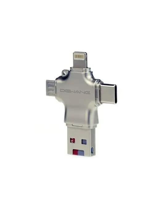 Dewang Картридер для iPhone CR43 Micro USB, Lightning, Type-C, серый, фото 5
