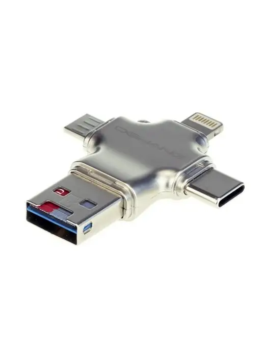 Dewang Картридер для iPhone CR43 Micro USB, Lightning, Type-C, серый, фото 6
