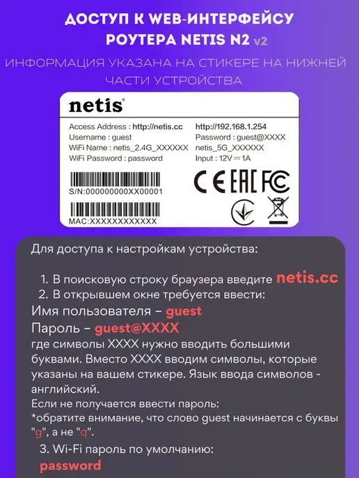 NETIS Роутер N2 Гигабитный Двухдиапазонный, вариант, фото 2