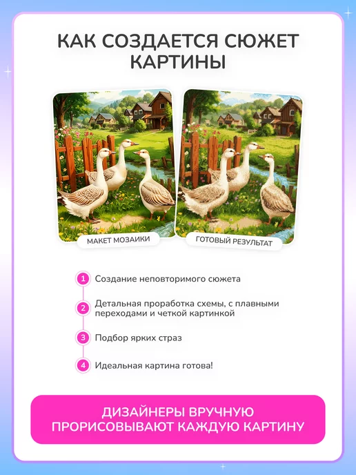 Алмазныи ряд Алмазная мозаика на подрамнике 40х50 см Озеро и горы, 40x50 см, фото 6