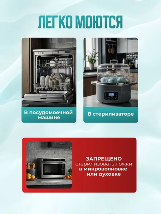 iHomy Ложка для прикорма детская силиконовая 2 шт. 0+ мес, 2 шт, фото 7