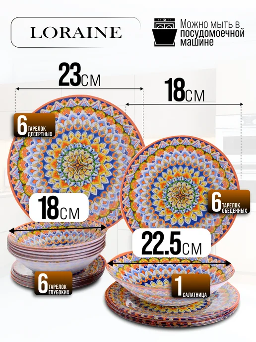 Тарелки набор посуды столовой на 6 персон - фото 2