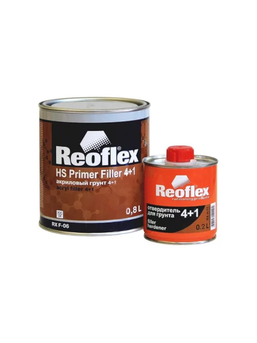 Reoflex Акриловый грунт RX F-06 4+1 HS серый 0,8 + 0,2 л, 200 мл, фото 2